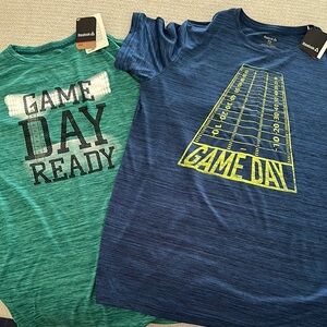 Reebok Blue and Green Game Day T-Shirts